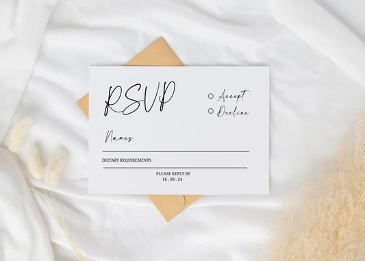 Minimalist Wedding RSVP Card_Cherish and More