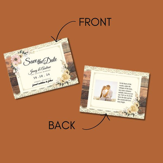 Rustic Romance Wedding Save the Date Card Template_Cherish and More
